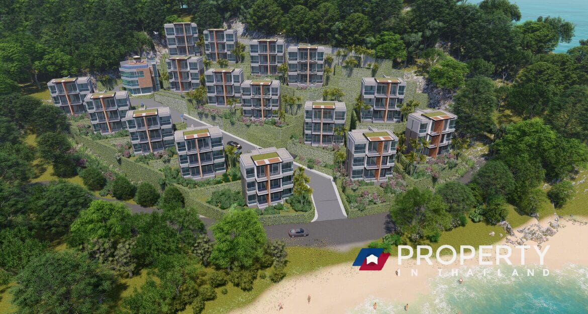 Property in thailand for sale in Phuket Beachfront-Bliss (Builidng up view)