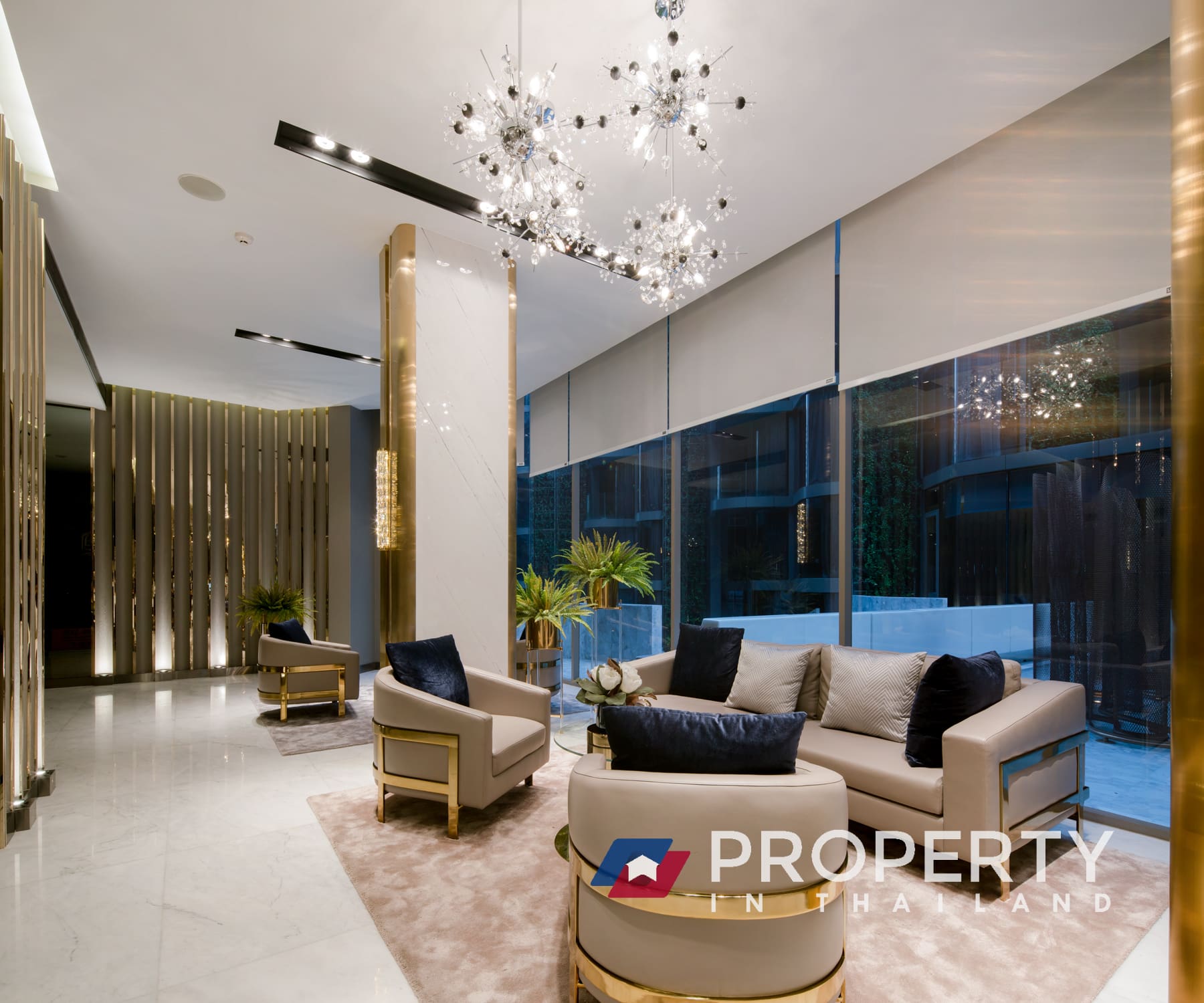 Thailand property for sale in Ashton Silom (Livingroom with Sofas)