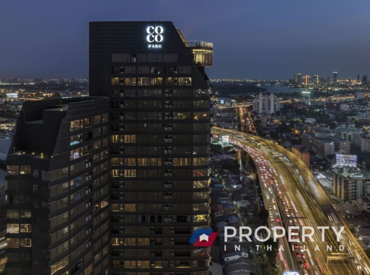 Ananda COCO PARC Bangkok Property for sale in Thailand (Building evening time)