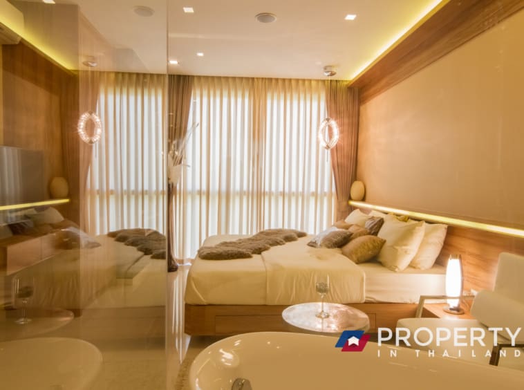 2 bedrooms City Garden Tower master bedroom In Pattaya Thailand Realestate Condo